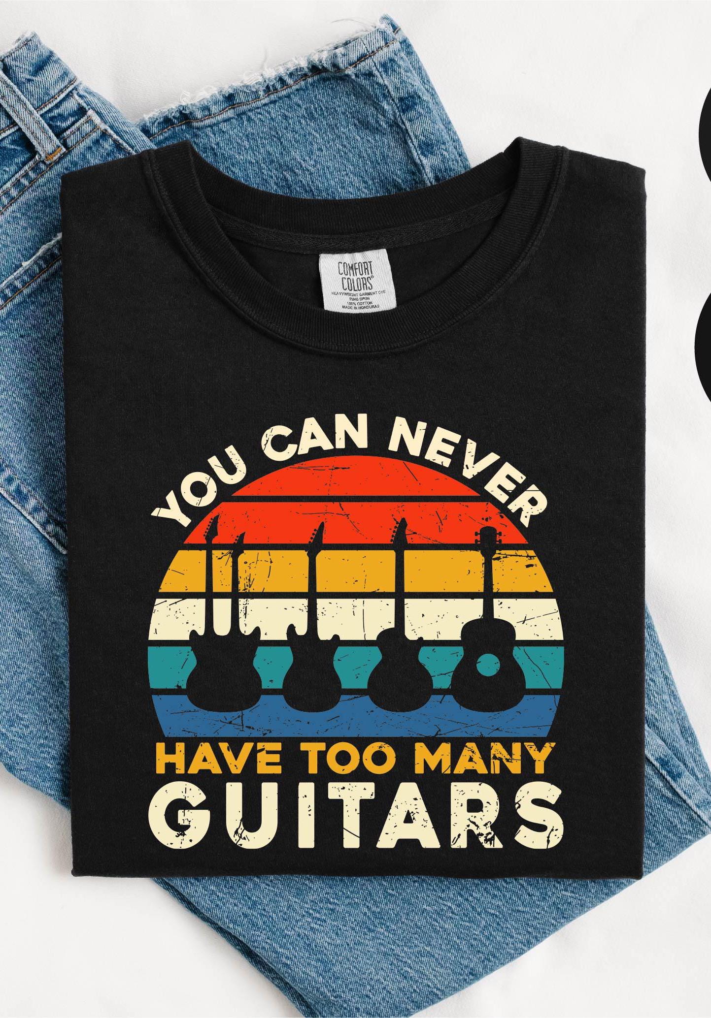 T-SHIRT Too Many Guitars Said No One Ever Chitarra Rock - Foto 2