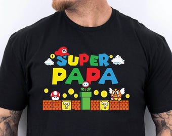 Super Papa T-Shirt,Vatertagsgeschenk, Geschenkidee für Papa Gift for papa T-Shirt for Father's Day for New Dad T-shirt for father Papa,