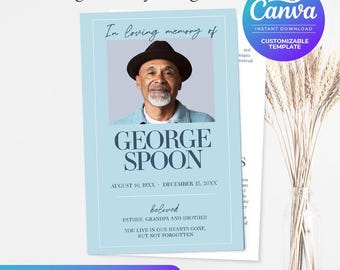 Funeral Program Template |  Minimalistic Design