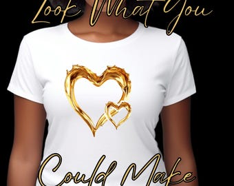 Liquid Gold Hearts Digital Download Metallic Gold Heart PNG and JPG Shiny Gold Clipart Golden Heart Art Instant Download for Designs