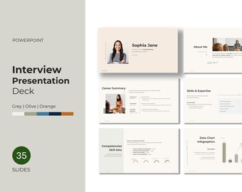 Sollicitatiegespreksdeck | Sjablonen PowerPoint presentatie | Zakelijk glijbanen | Modern professioneel presentatieontwerp
