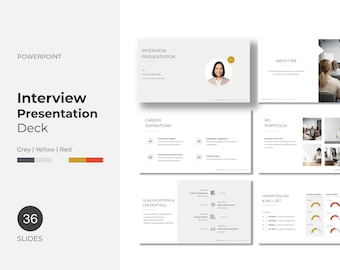 Sollicitatiegesprekpresentatie PPT, interviewpresentaties, diapresentatie, PowerPoint-presentatie, presentatiedia's, presentatiepresentatiesjabloon