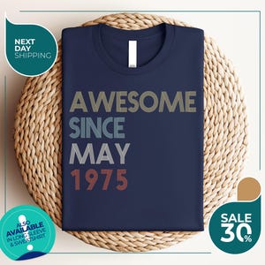 Awesome Since 1975 Shirt | 50th Birthday Gift | 50th Birthday idea | Birthday Gift for Him | Personalized Birthday Tshirt | Custom shirt
