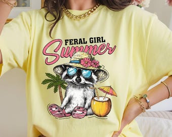 Funny Feral Girl Summer Raccoon PNG, Summer Vibes PNG, Retro Summer Png, Beach Png, Hello Summer Png, Coquette Summer Png, Girls Trip Png