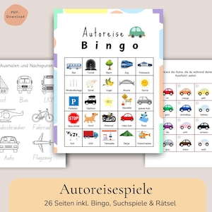 Reisespiele, Kinder Beschäftigung, Autofahrt Aktivitäten, Bingo, Autofahrt Spiele, Reisebingo, Autofahrt Kinder, Beschäftigung Auto, Urlaub