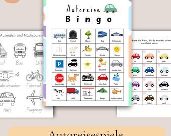 Reisespiele, Kinder Beschäftigung, Autofahrt Aktivitäten, Bingo, Autofahrt Spiele, Reisebingo, Autofahrt Kinder, Beschäftigung Auto, Urlaub