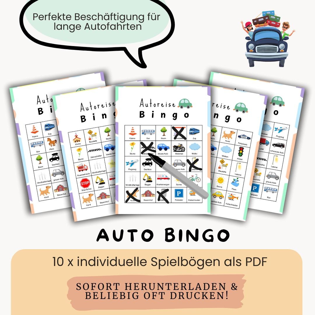 Car Ride Activities, Bingo, Car Ride Games, Travel Games, Travel Bingo ...