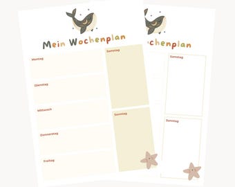 Children's weekly plan, weekly planner for children, children's weekly plans, weekly plans for children, weekly plan for children Boho, print, montessori, weekly plan a4