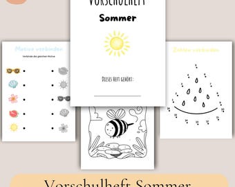 Verano preescolar, aprender a escribir, Montessori, fichas de trabajo, guardería, jardín de infancia, alfabeto, números, contar, cuaderno de ejercicios