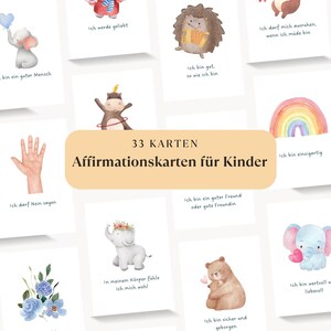 Bevestigingskaarten voor kinderen om af te drukken, bevestigingen voor kinderen, 33 positieve aquarelkaarten, zelfvertrouwen versterken, kinderopvang, kleuterschool