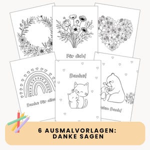 Tarjeta de agradecimiento, tarjeta de agradecimiento, decir gracias, regalo de agradecimiento, páginas para colorear, manualidades para niños, plantillas de manualidades, juego de manualidades, imagen para colorear