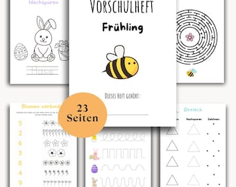 Preschool Spring, learn to write, learn to write, Montessori, exercise sheets, daycare, kindergarten, alphabet, numbers, counting, workbook
