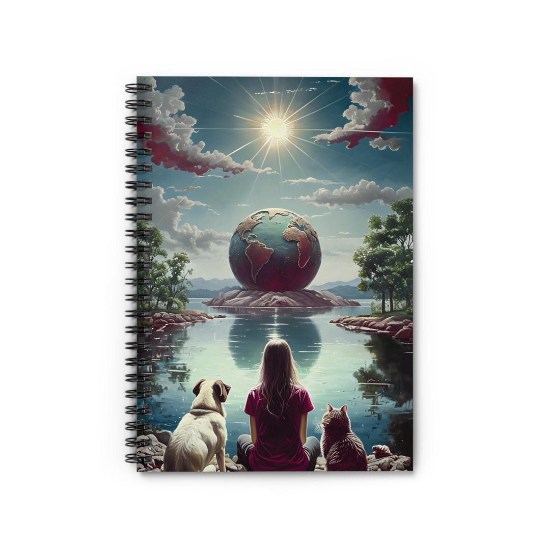 Nature Themed Spiral Notebook, Earth Day, Cat and Dog Lovers - Etsy