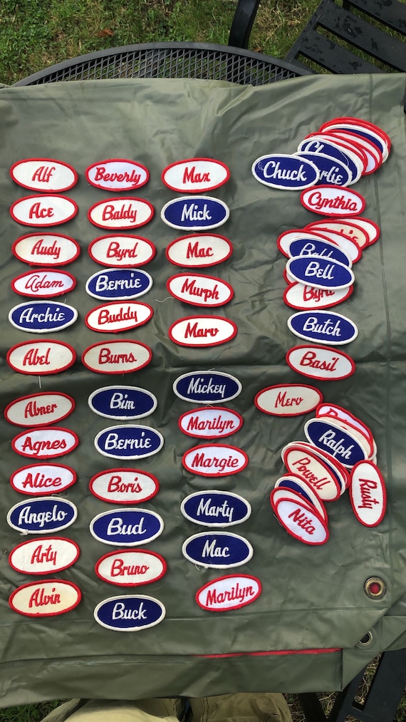 Vintage Embroidered Uniform Name Patch Etsy