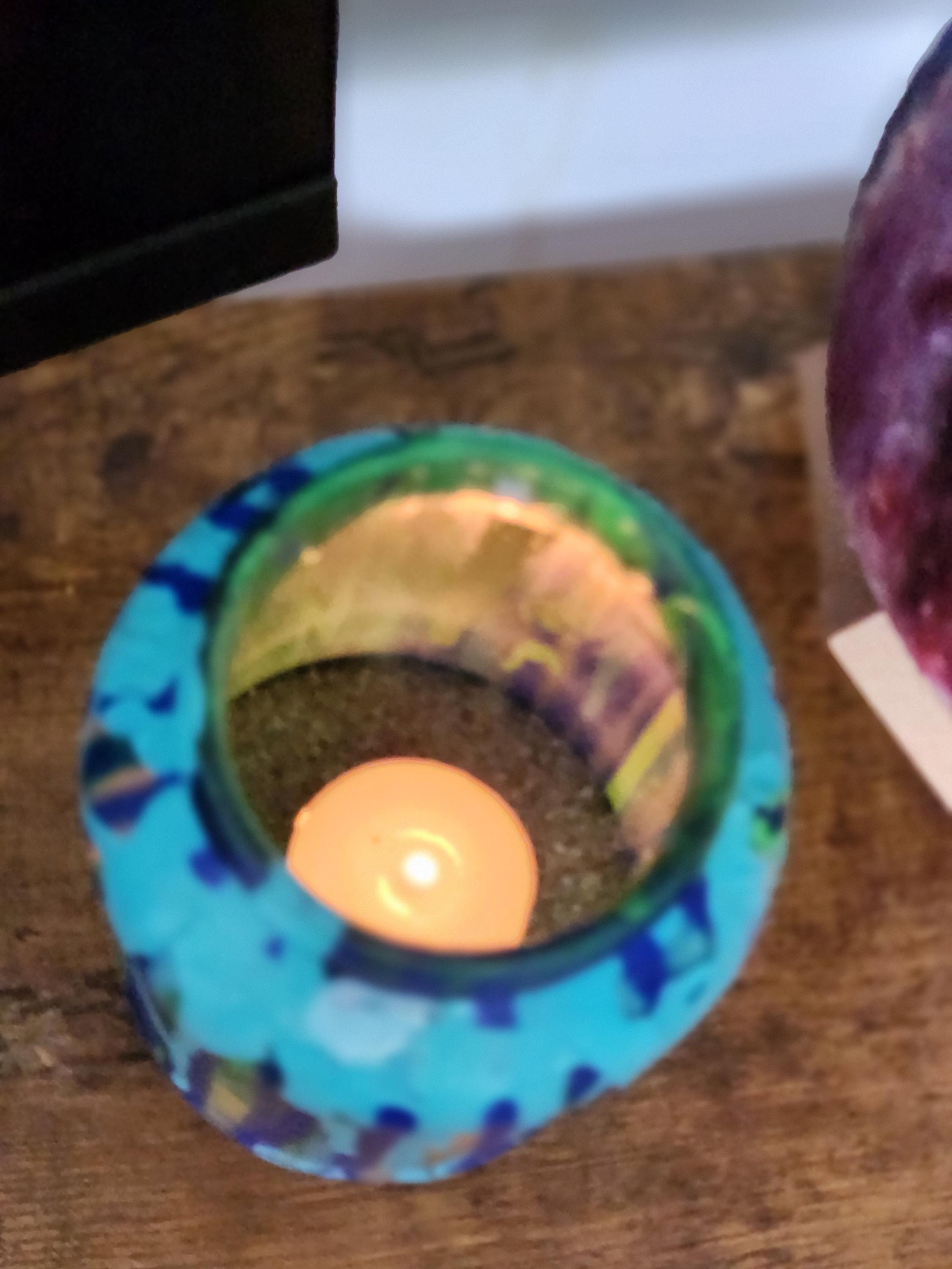 Bougeoir Pot Mason Bleu – Pour Bougie Votive – Déco Table