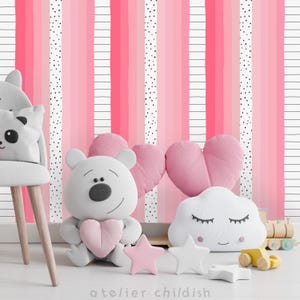 Carta da parati DOT & STRIPE DELIGHT - Rosa vivo