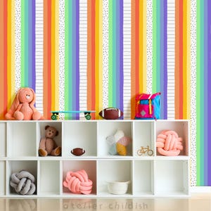 DOT & STRIPE DELIGHT Wallpaper - Vivid Rainbow