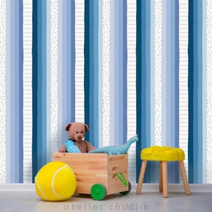 DOT & STRIPE DELIGHT Wallpaper - Vivid Blue