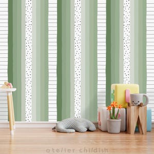 DOT & STRIPE DELIGHT Wallpaper - Vivid Green