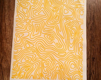 Topographic Vinyl Stencil. Top quality Avery vinyl. High heat resistant, easy to apply, machine cut clean lines. Great for Cerakote. 8"x10"