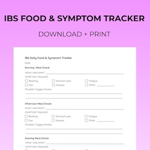 IBS Food & Symptom Tracker PDF | Gut Health Journal | Low FODMAP Meal ...