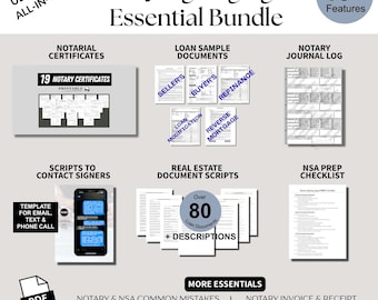 Loan Signing Agent Bundle: Notary Forms, Certificates, Scripts (Digital Download)