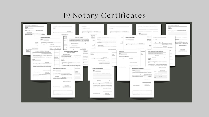 Notarization Paper 19 Notarial Certificates Bundle: Printable Notary Forms (PDF) - Etsy