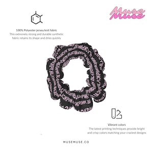 Scrunchie Hair Tie, Black Pink Blinks K-Pop Accessories, Elastic Band, Ponytail Holder, Hair Accessory Gift, Headband, Hair Wrap