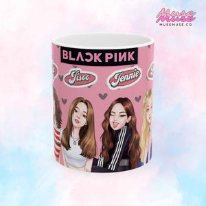 Black Pink Fan Ceramic Mug, Kpop Coffee Cup, Black Pink Gift, Music Lover Mug, Kpop Merch, 11oz, 15oz