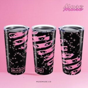 Black Pink Kpop Tumbler 20oz Design, Custom Insulated Cup for Music Lover, Gift for Blink Fan, Cute Drinking Mug, Trendy Tumbler with