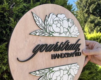 Custom 3D Wood Business Logo Sign: Handcrafted Rustic Plaque