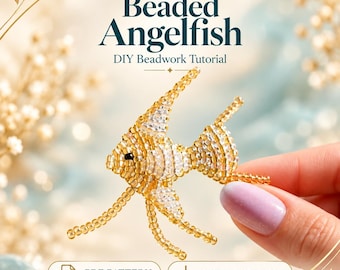 Beaded Angelfish PDF Pattern, DIY Seed Bead Fish Tutorial, Aquatic Animal Ornament