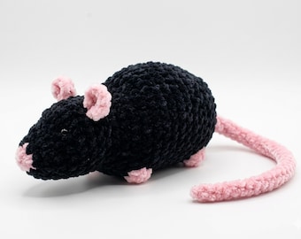 No Sew Crochet Rat Pattern PDF, Beginner Friendly Amigurumi, Easy Crochet Animal Tutorial.