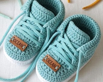 Crochet Baby Sneakers Pattern PDF | Baby Shoes  | High Top Booties | Easy Amigurumi | Instant Download