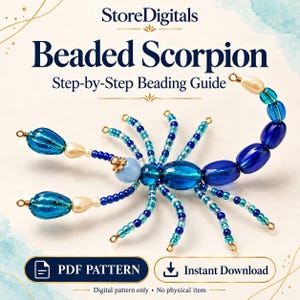 Perlenstickerei-Skorpion (PDF-Anleitung), 3D-Perlenstickerei-Tutorial zum Selbermachen, digitaler Download