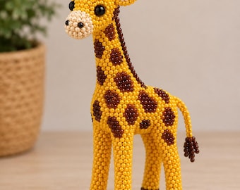 3D Beaded Giraffe PDF Pattern | DIY Bead Animal Tutorial | Wire Beading Craft | Safari Beads