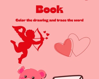 Coloring pages for Preschoolers | Valentine's Day Coloring Pages | VDay Coloring Pages | Toddler Coloring Pages | Teacher | Word Tracing