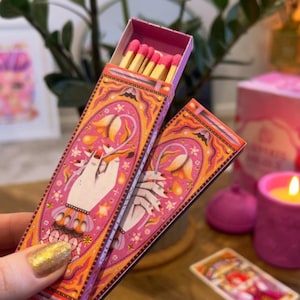 Lot de 2 boîtes d&#39;allumettes inspirées du tarot vintage