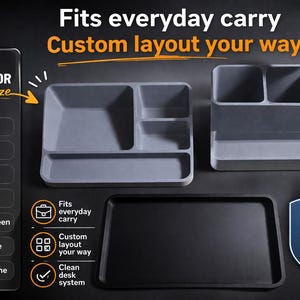 Modular Desk Organizer Set | EDC Tray System | Custom Desk Setup | Home Office Organizer | Minimal Desk Storage | Bundle & Save