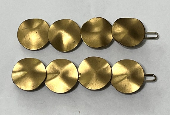RARE New Old Stock 3 inch Pair Gold Tone Disc Hai… - image 1