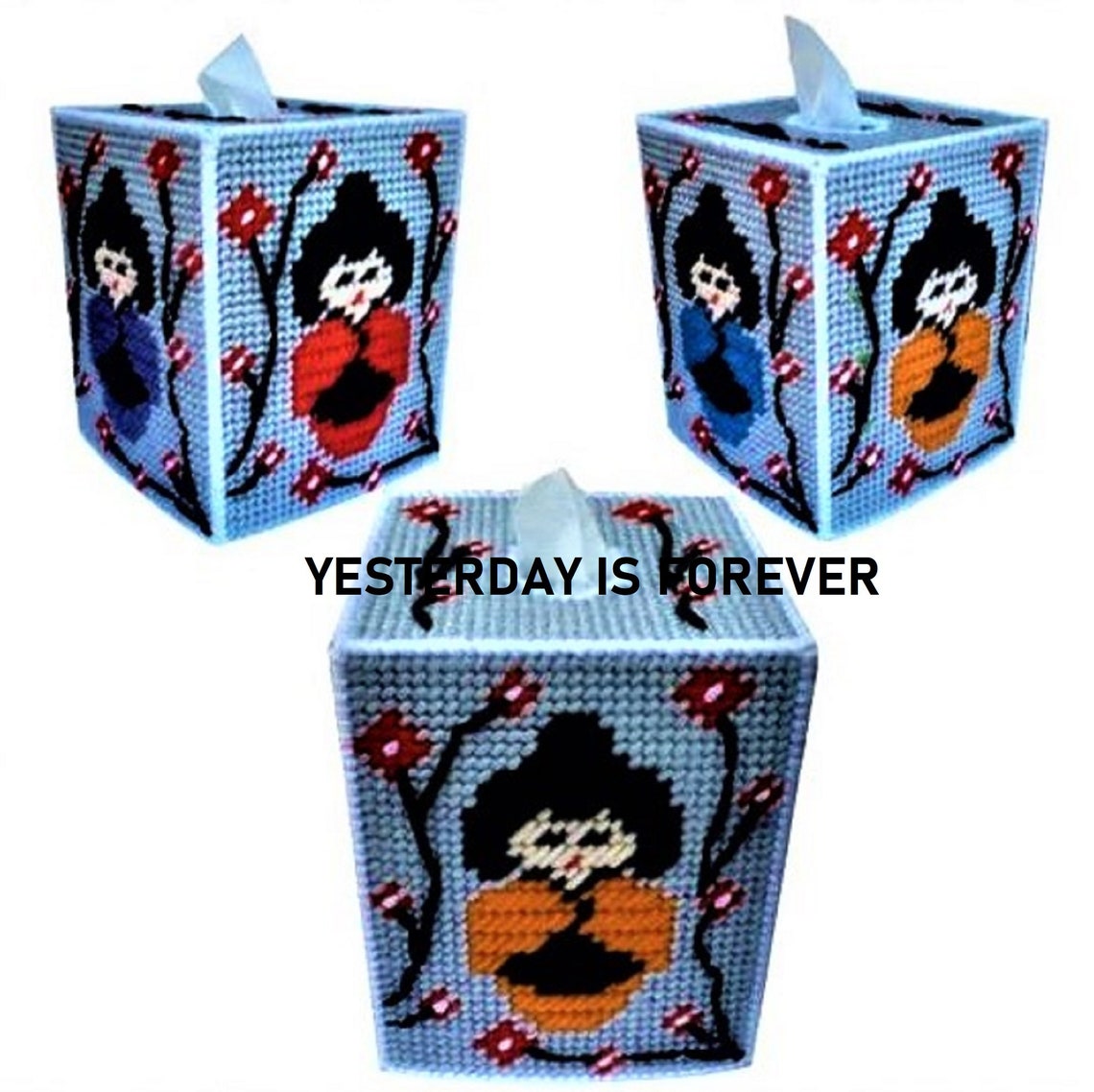 Plastic Canvas Pattern ASIAN DOLL Tissue Box Cover Instant Digital ...