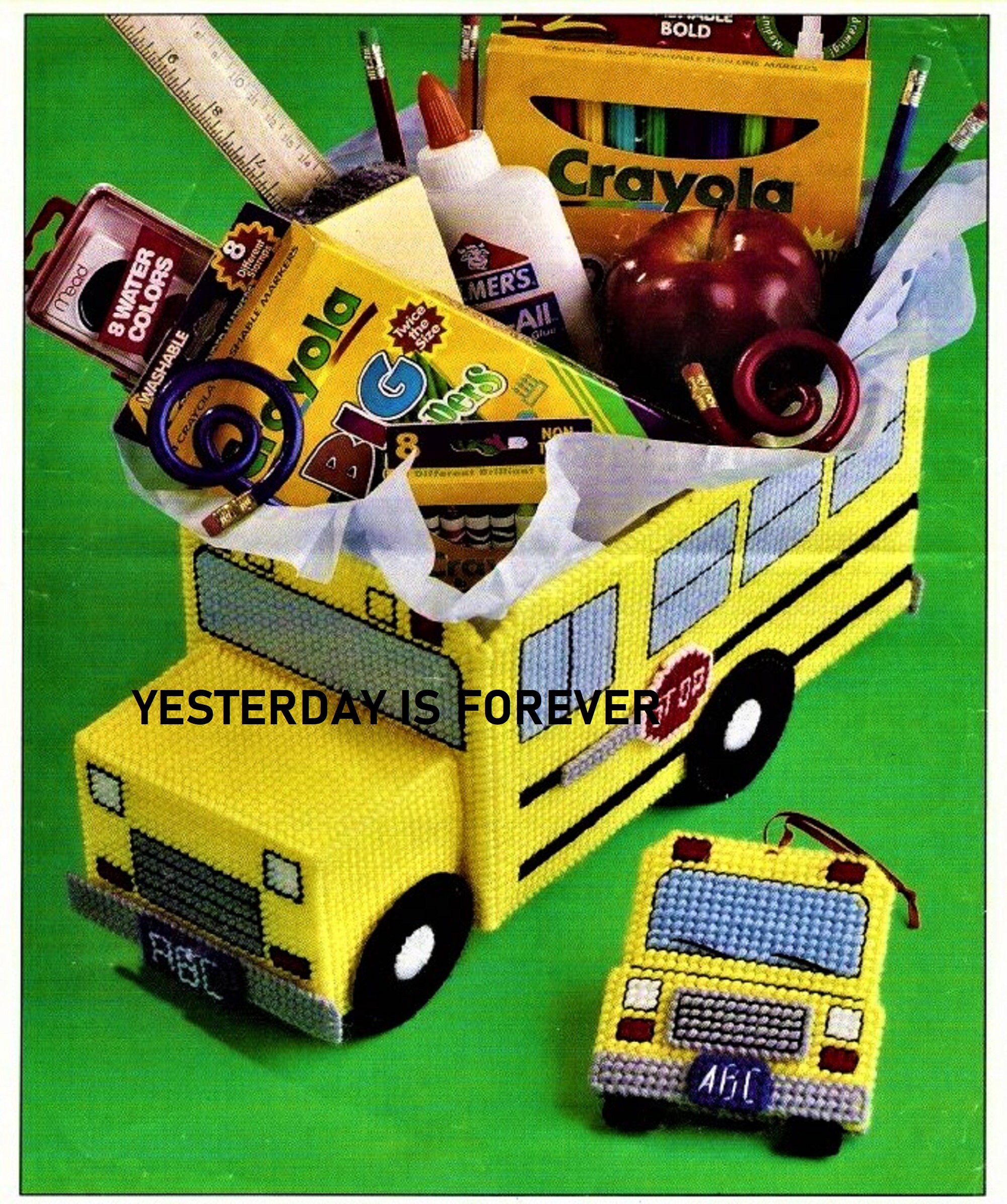 Plastic Canvas Pattern 3D SCHOOL BUS STORAGE Box Instant Digital ...