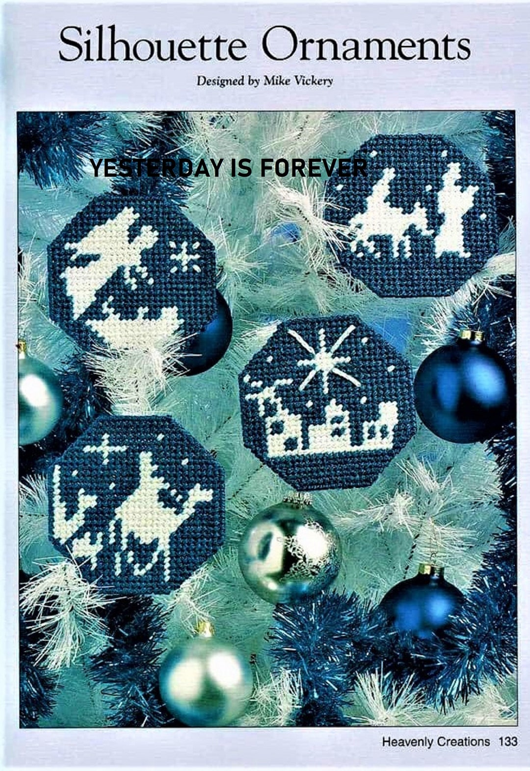 RARE Plastic Canvas Pattern SILHOUETTE NATIVITY Ornaments or Coasters ...