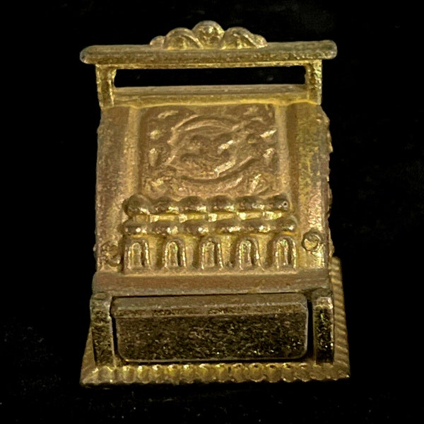 RARE Vintage 1.25 Inch Miniature Brass Cash Register Working Drawer