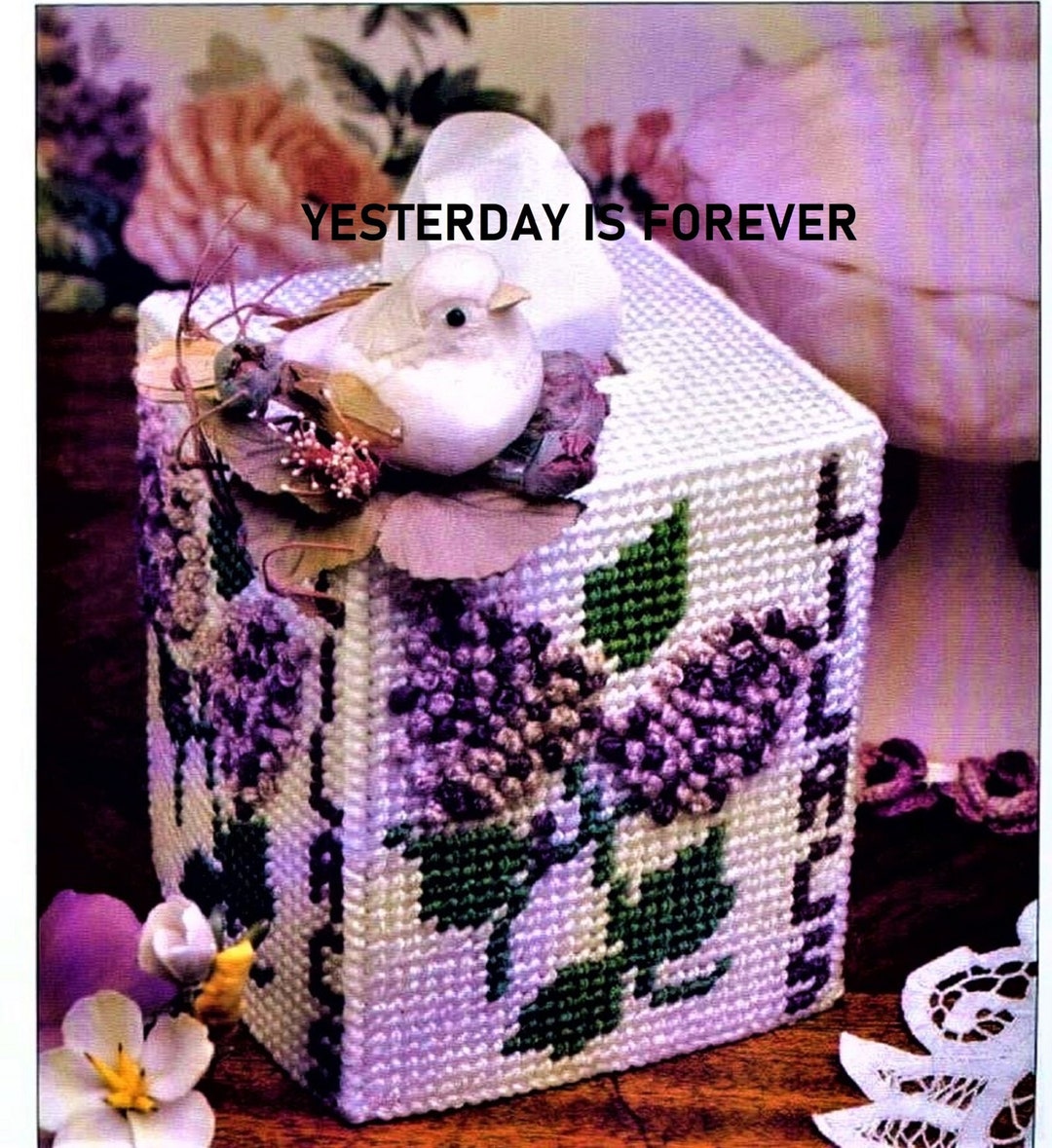 Plastic Canvas Pattern 3D LILACS Tissue Box Cover BEAUTIFUL Etsy