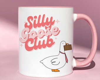 Taza del Club del Ganso Tonto: Ganso divertido con corbata y maletín