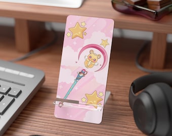 Kawaii Magical Girl Phone Stand: Pastel Anime Desk Decor