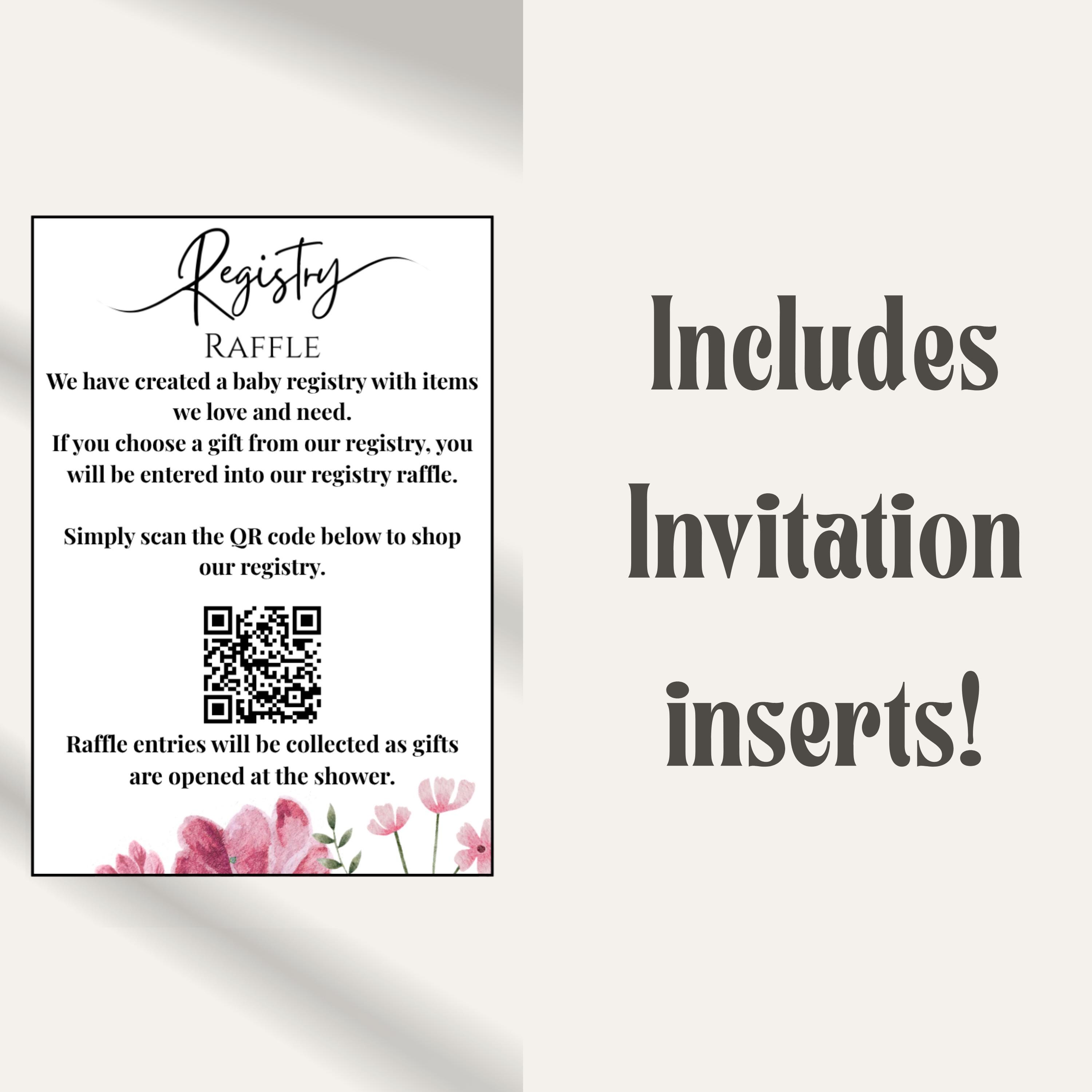 Registry Raffle Baby Registry Raffle Template, Pink Floral Registry Raffle Sign, Baby ...