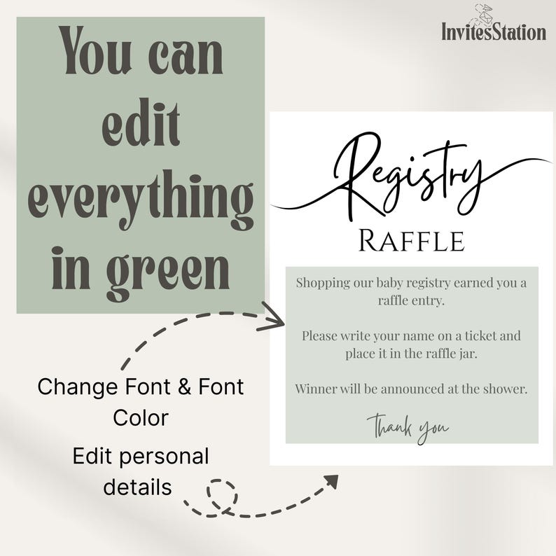 Registry Raffle Text Baby Registry Raffle Template, Registry Raffle Sign, Baby Shower ...