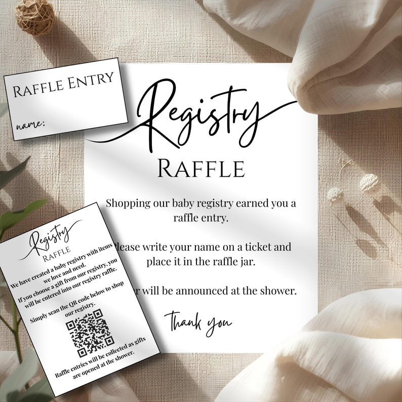 Registry Raffle Baby Registry Raffle Template, Registry Raffle Sign, Baby Shower ...